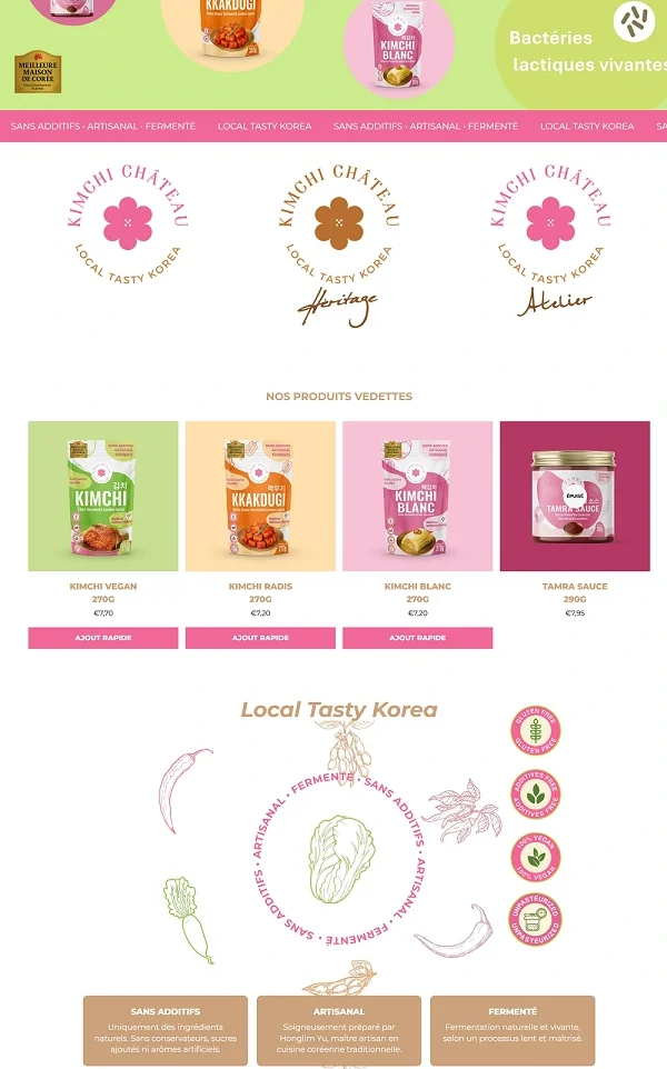 Kimchi Chateau AI-optimized food Shopify store built by Anzo Solution