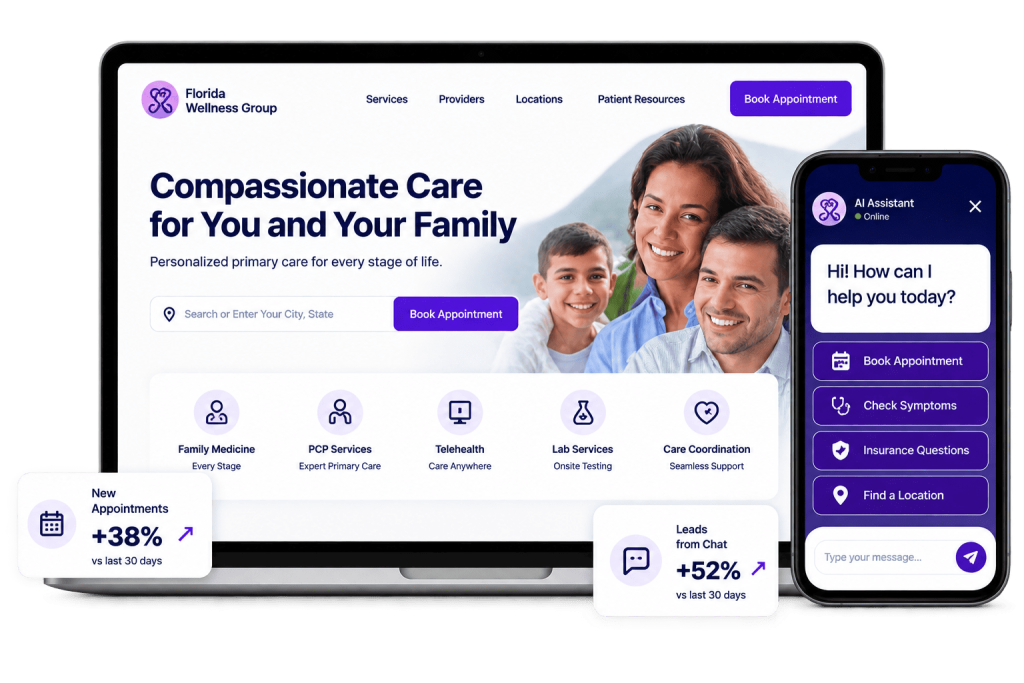 Dental marketing agency website shown on laptop and phone by Anzo Solution